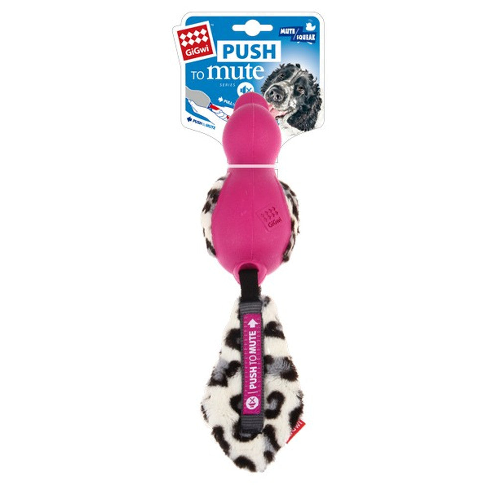 GiGwi Duck Push To Mute with Plush Tail Dog Toy