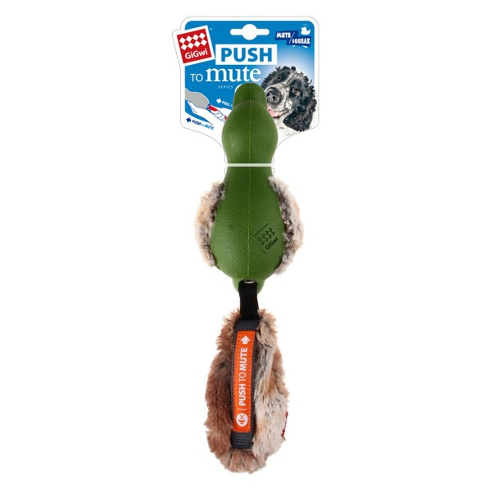 GiGwi Duck Push To Mute with Plush Tail Dog Toy