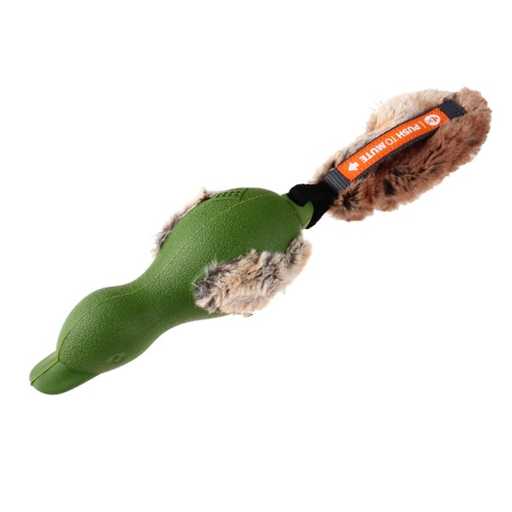 GiGwi Duck Push To Mute with Plush Tail Dog Toy