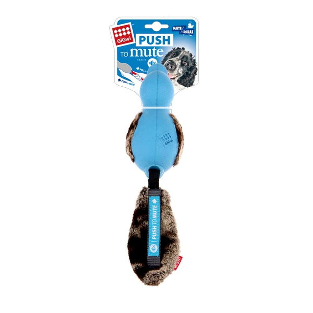 GiGwi Duck Push To Mute with Plush Tail Dog Toy