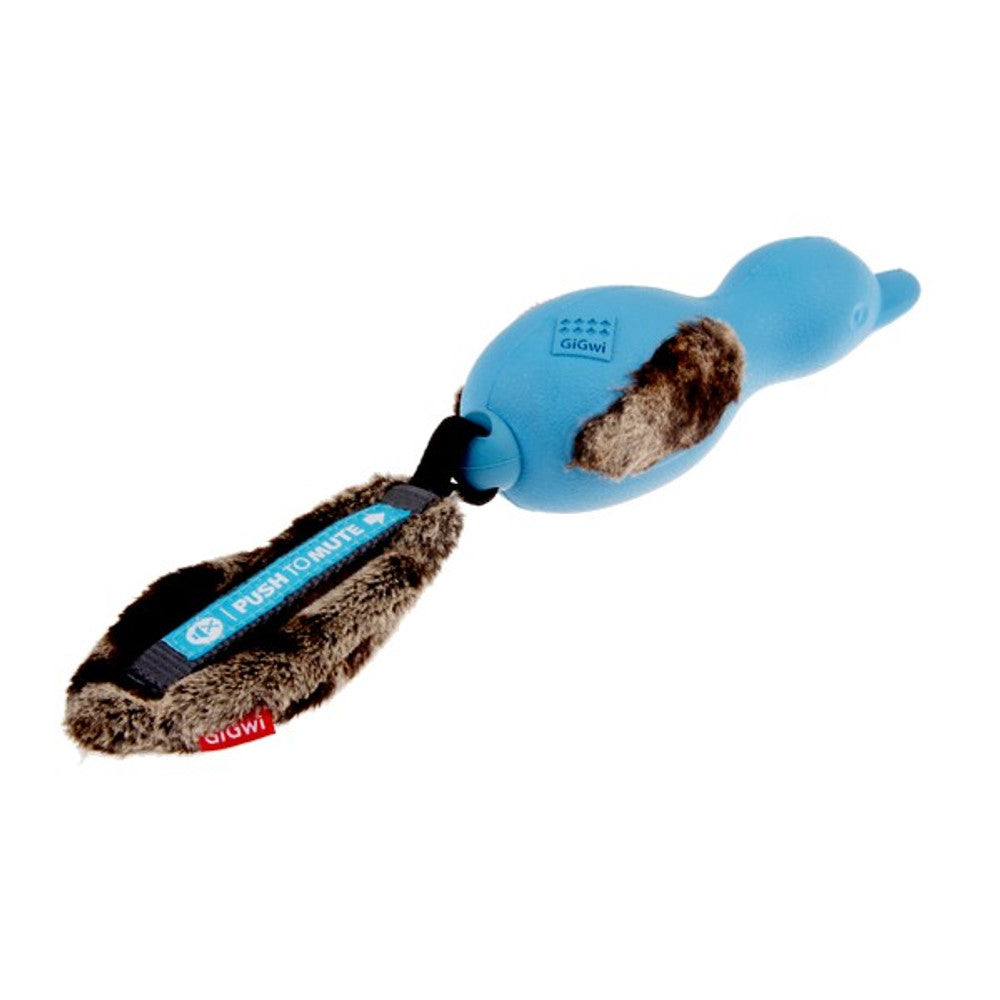 GiGwi Duck Push To Mute with Plush Tail Dog Toy