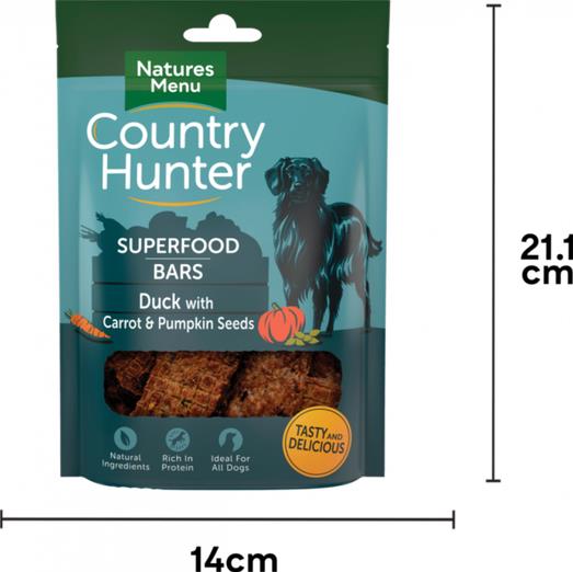 Country Hunter Superfood Bars - Duck with Carrot & Pumpkin Seeds - Dog Treats 100g