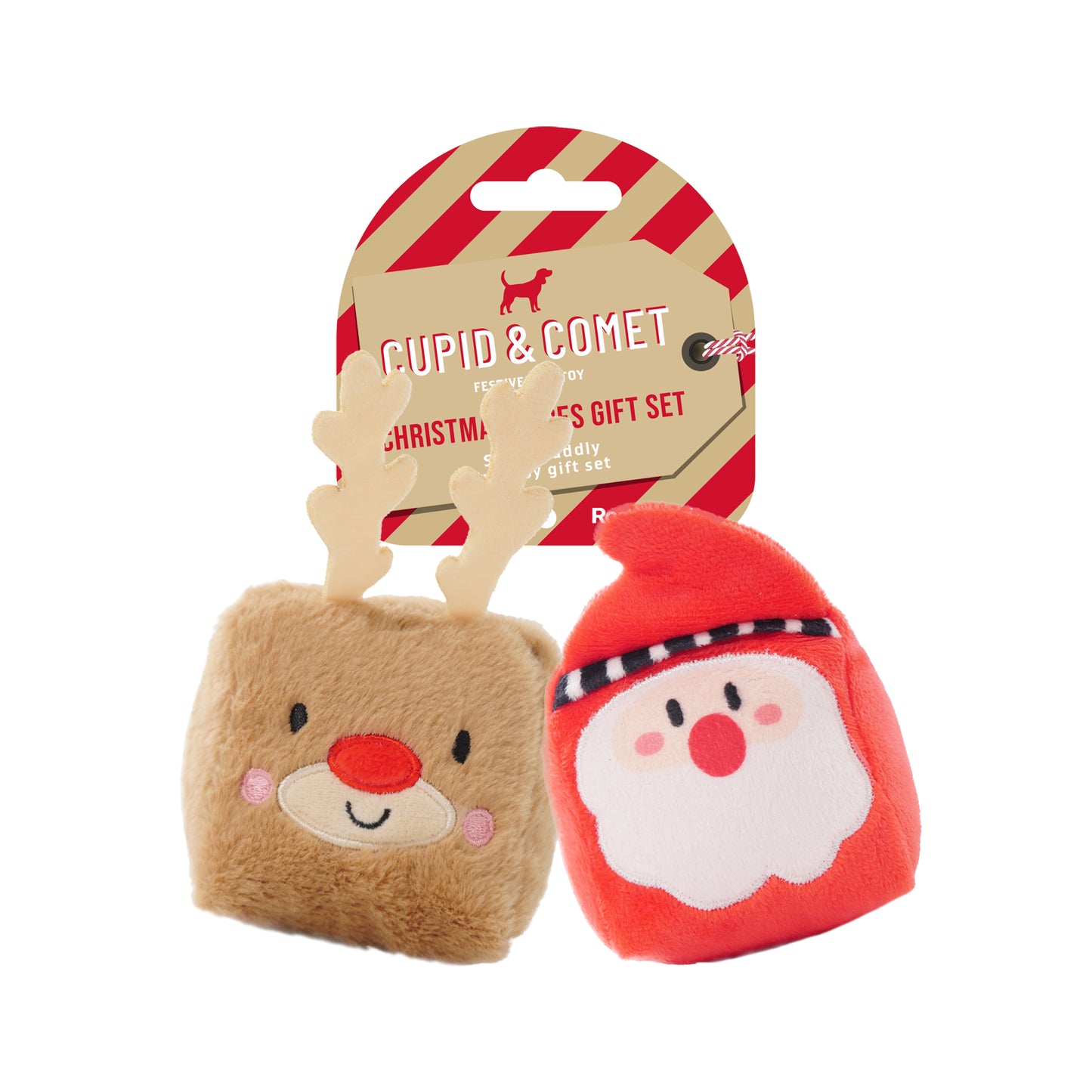 Rosewood Cupid & Comet Plush Christmas Cubes Gift Set Dog Toy