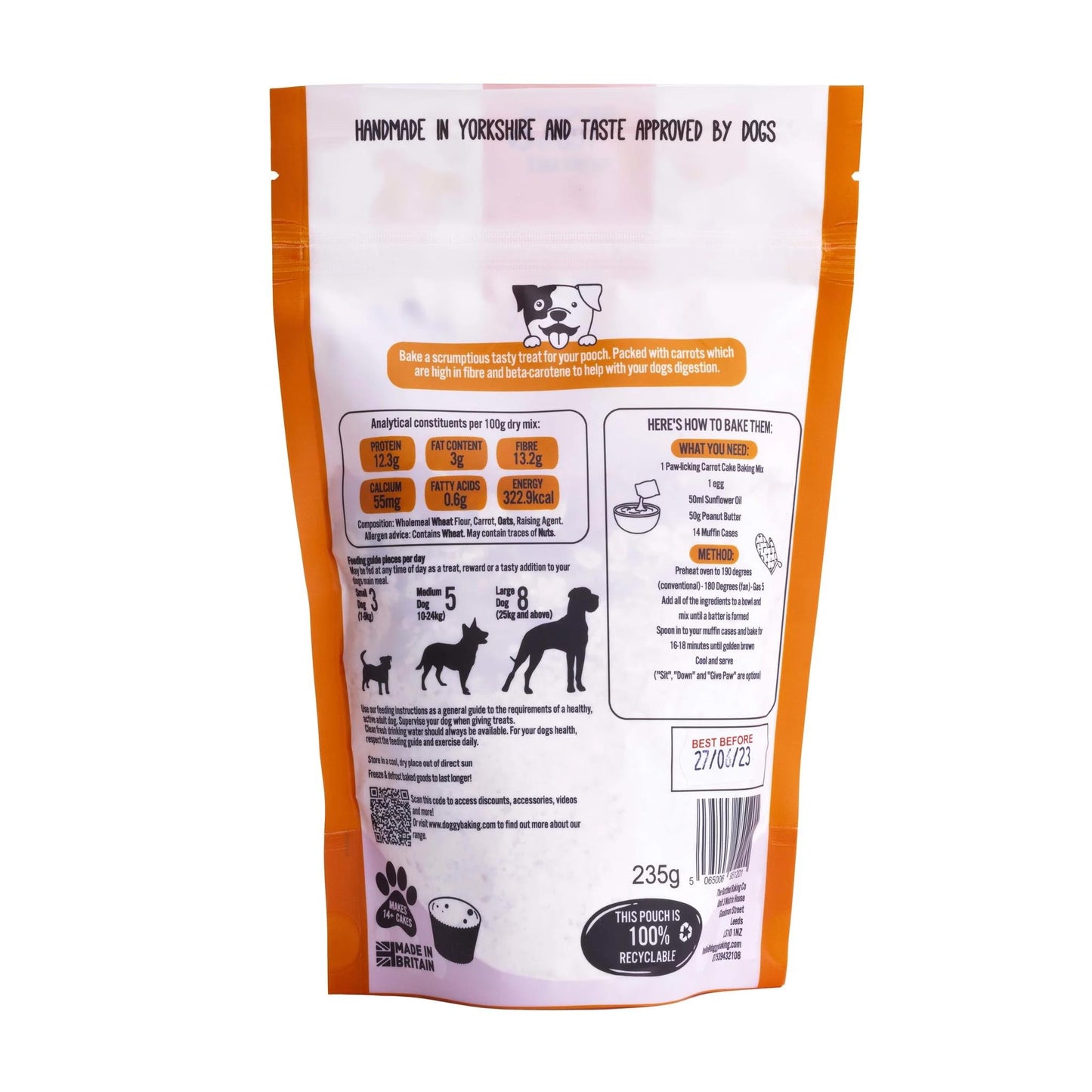 Muffin Baking Kit Carrot Cake Mix 250g Pouch