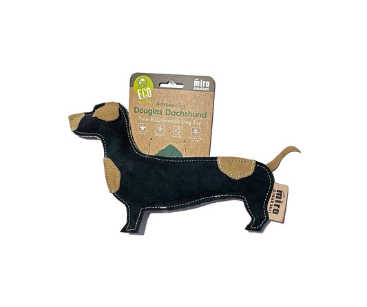 Miro & Makauri Douglas Dachshund Eco Friendly Leather Silent/No Squeaker Dog Toy