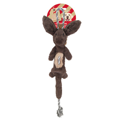 Cupid & Comet Christmas Crinkle Donkey Multi Texture Dog Toy