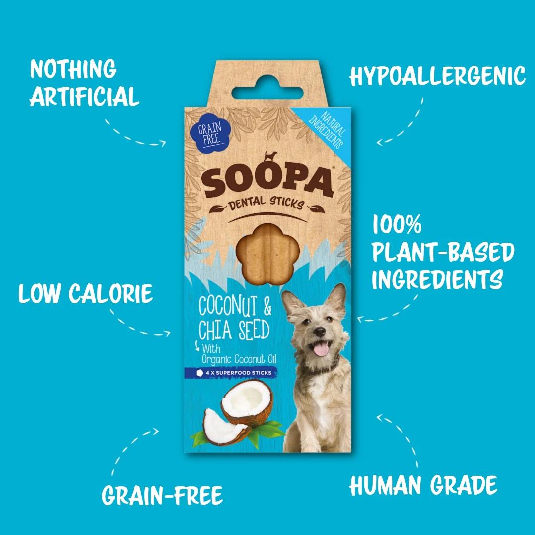 Coconut & Chia Seed Dental Sticks 100g