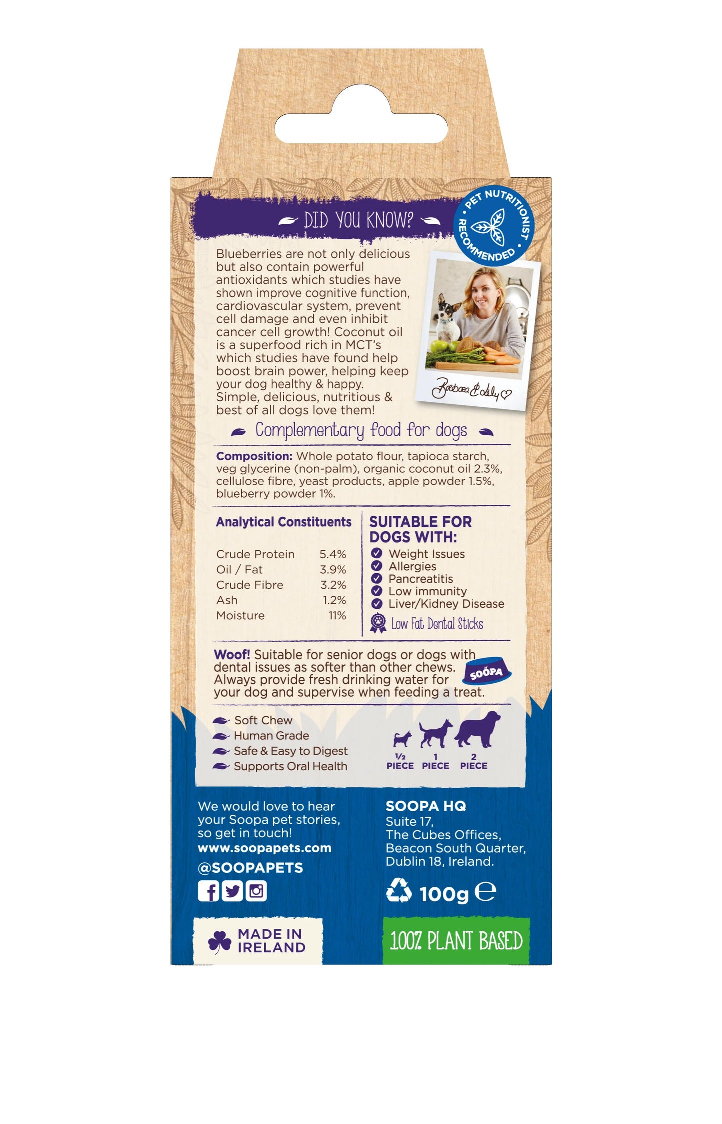 Apple & Blueberry Dental Sticks 100g