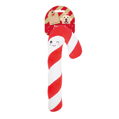 Cupid & Comet Rope Core Candy Cane Festive Dog Toy