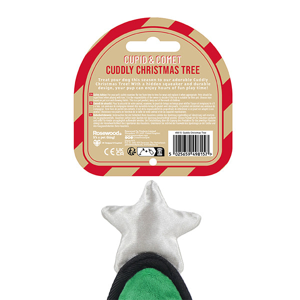 Cupid & Comet Cuddly Christmas Tree Plush Dog Toy